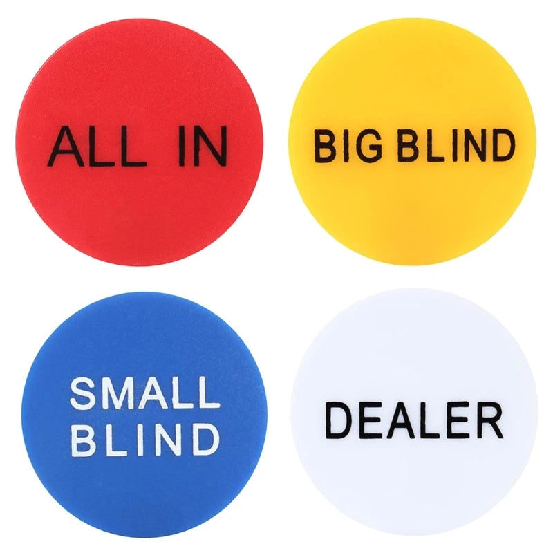 Essential Poker Chips, Big Blind, Dealer, Small Blind, ALL IN