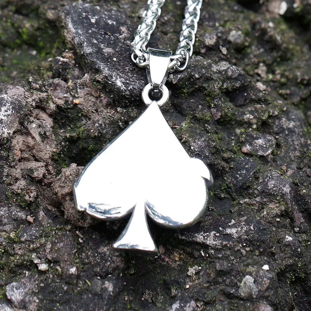 Poker Ace of Spades Pendance Necklace