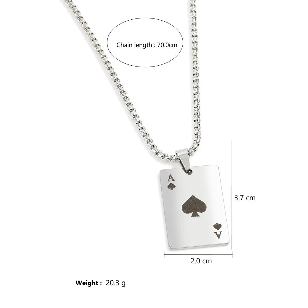 2Piece Poker Card Ace of Spades Necklace